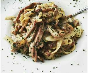 Tom's carbonara pasta dish